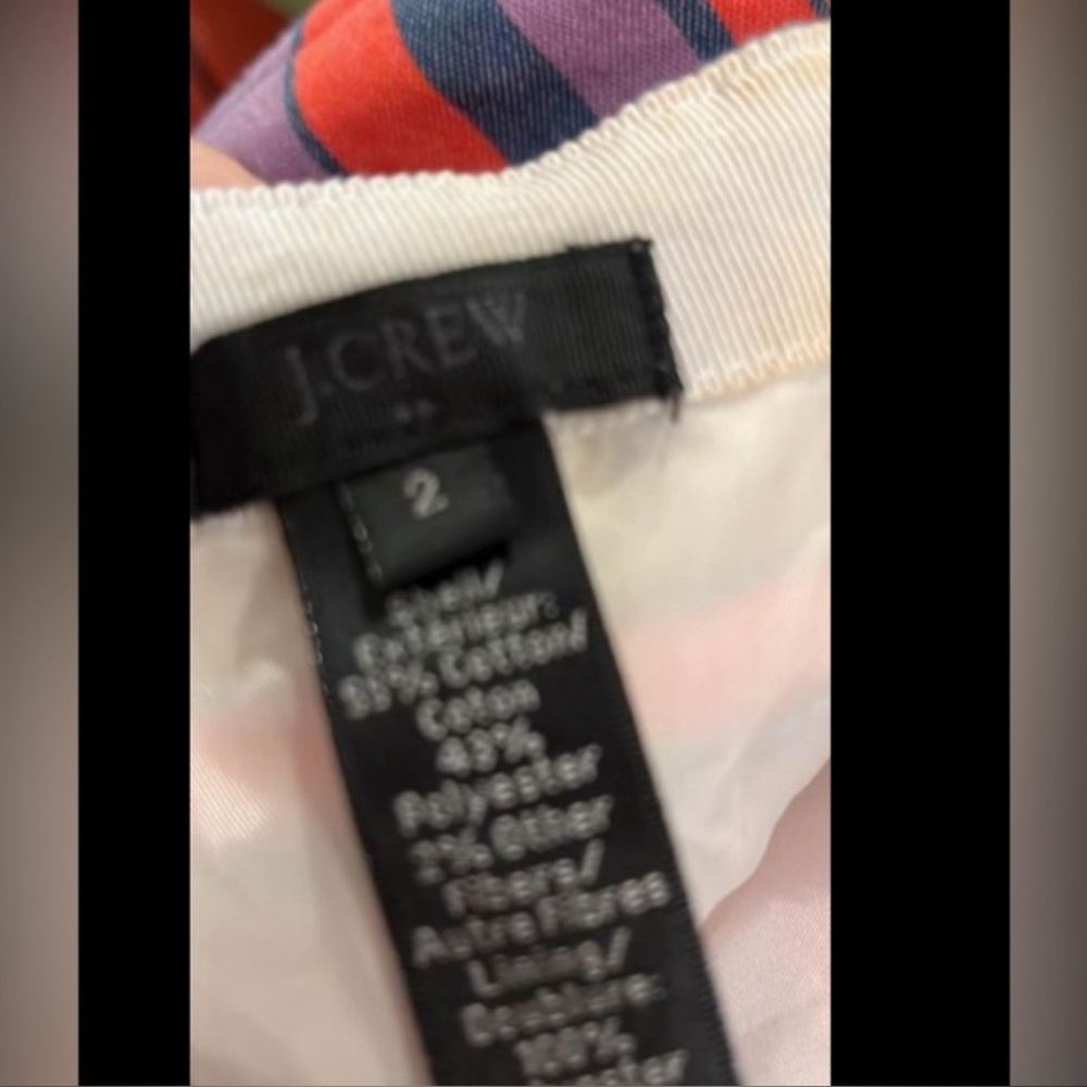 J Crew Striped Metallic Ladies Skirt Size 2 - Picture 2 of 7